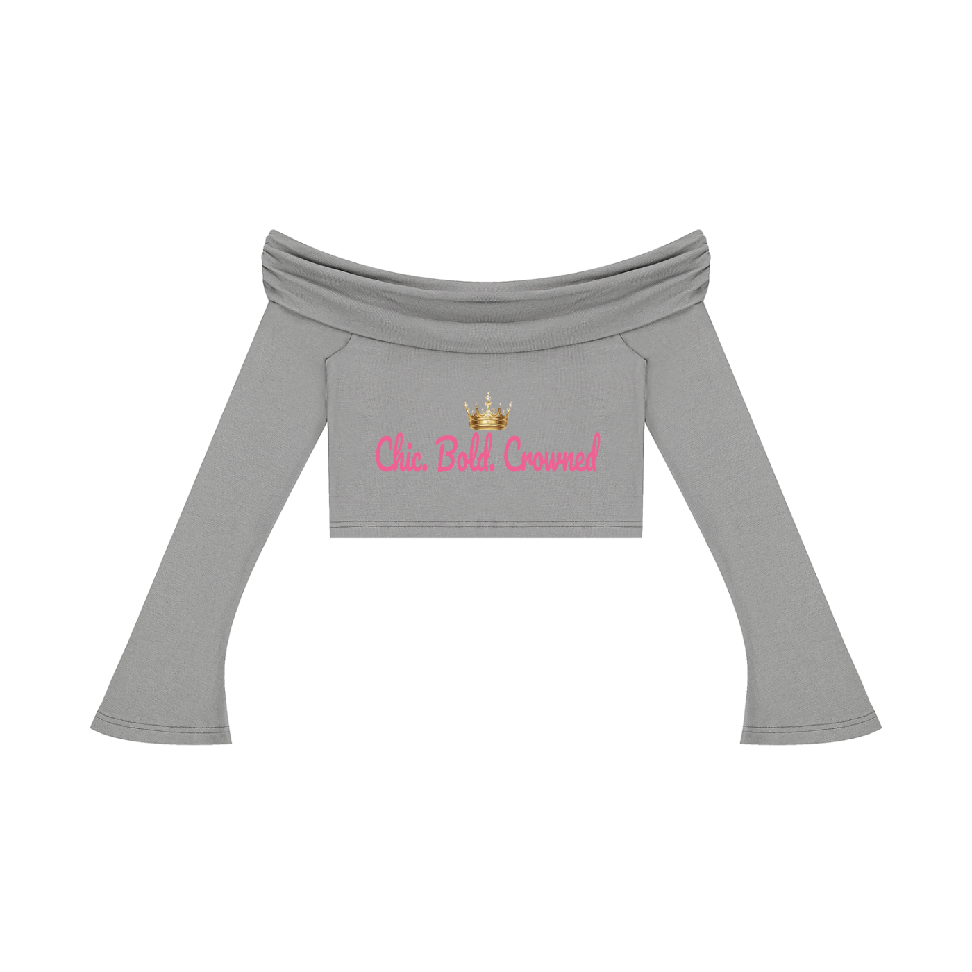 Women's Off-the-Shoulder Bell Sleeve Crop T-Shirt