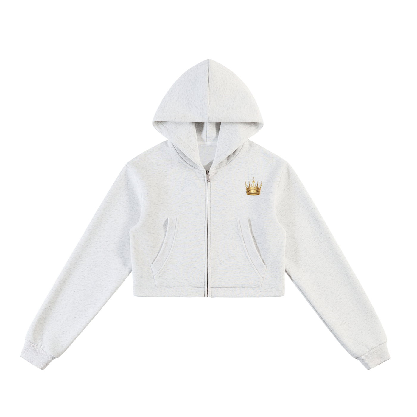 Essential Cropped Zip-Up Hoodie