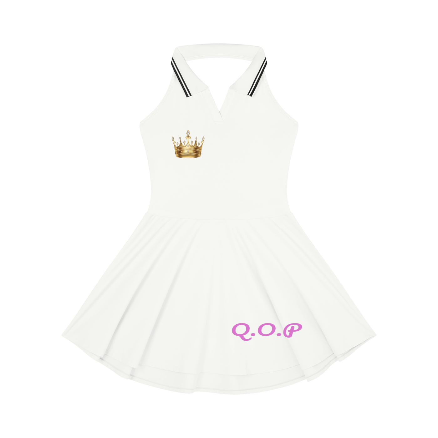 Women's Collared Halter A-Line Tennis Dress