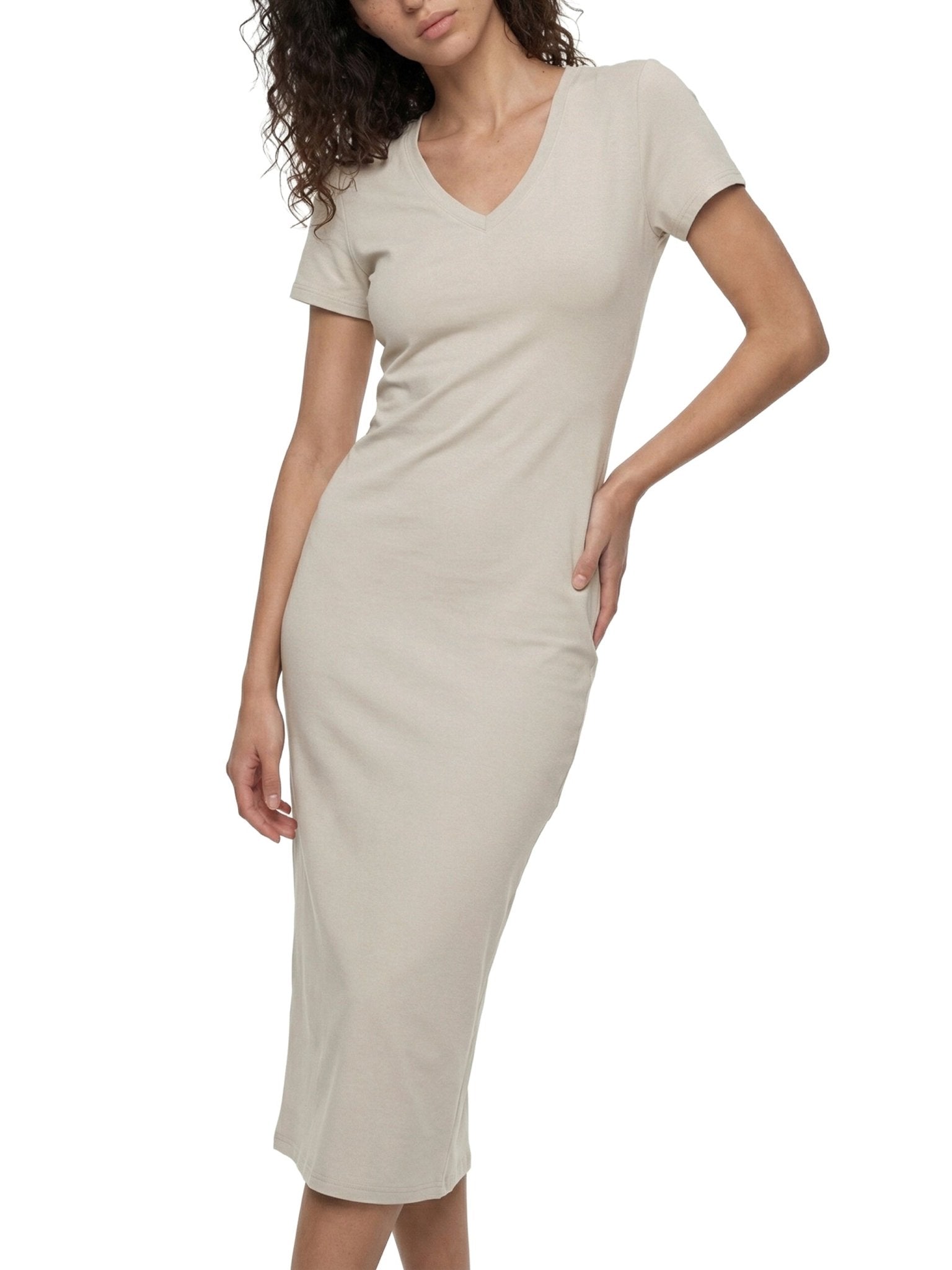 Women's V - Neck Short Sleeve Maxi Dress - Queen’s Boutique
