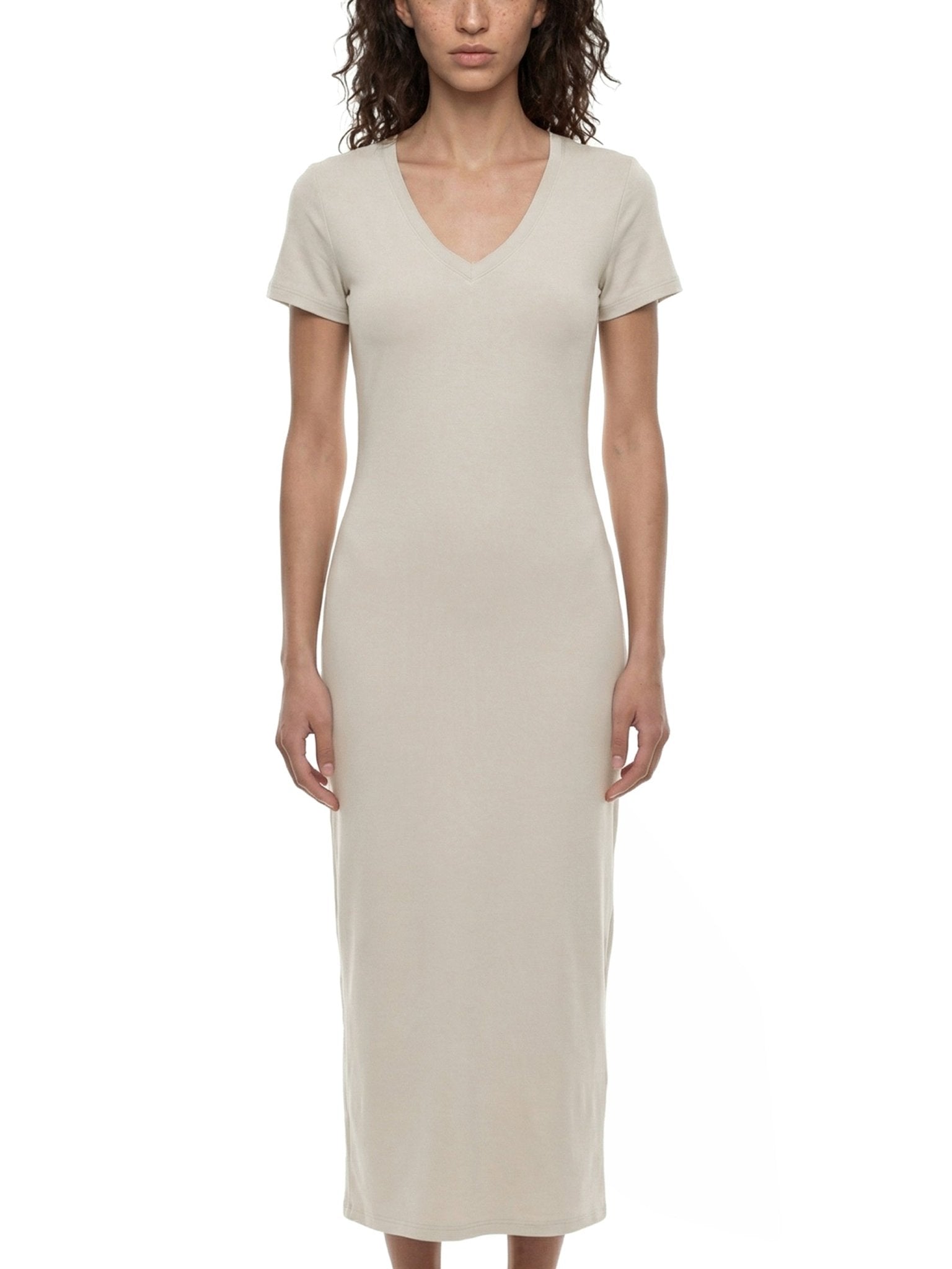 Women's V - Neck Short Sleeve Maxi Dress - Queen’s Boutique